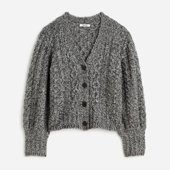 Madewell Marled Cable V-Neck Cardigan - Picture 5 of 8